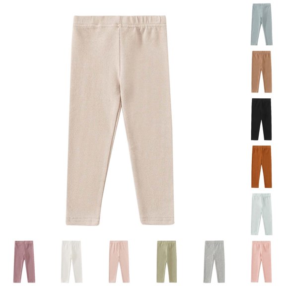 XAOFW Baby Toddler Girls Boys Autumn Pants Solid Color Elastic Waist Sweatpants Winter Warm Straight Leg Pants Trendy Bottoms 2-3 Years