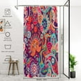 thumbnail image 5 of Magenta Ethnic Paisley Decor Shower Curtain,Colorful Style Polyester Shower Curtain for Shower Stall Bathroom Waterproof with 6 Hooks 36x72 Inch, 5 of 6