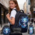 thumbnail image 2 of Yspwyqan Blue Axolotl Boba 4Pcs Backpack Set with Lunch Box Pencil Case Water Bottle, Multi-Pocket Lightweight Kids Backpack Set for Elementary Middle School, 2 of 7