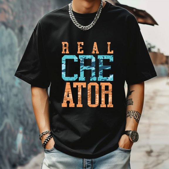 Men's T Shirt Round Neck Patterned Tee Summer New Sports Shirt Vintage Style Gift for Friends XS