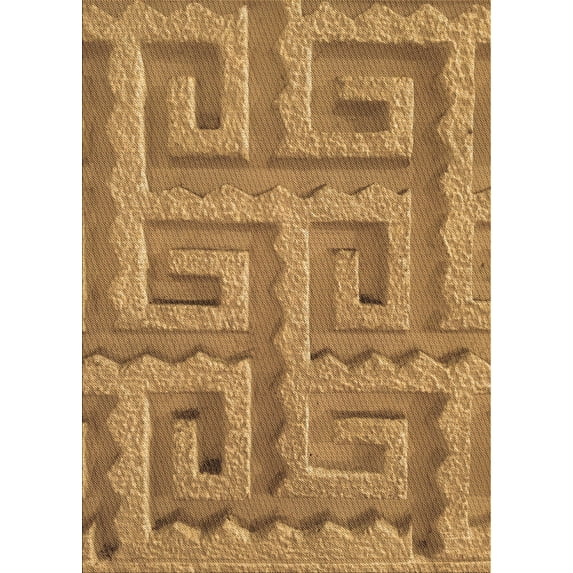 Ahgly Company Indoor Rectangle Patterned School Bus Yellow Area Rugs, 7' x 9'