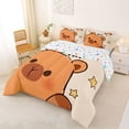 thumbnail image 2 of Erosebridal Capybara Lover Queen Comforter Set For Kids,Cartoon Rodent Animals Bedding Comforter Set For Girls Boys Reversible 3pcs, 2 of 7