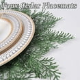 thumbnail image 6 of Faux Cedar Placemats, Faux Cedar Greenery Placemats Round, 15 Inch Christmas Artificial Pine Branch Placemat, Washable Winter Place Mats, Christmas Placemats for Holiday Party Dining, 6 of 7