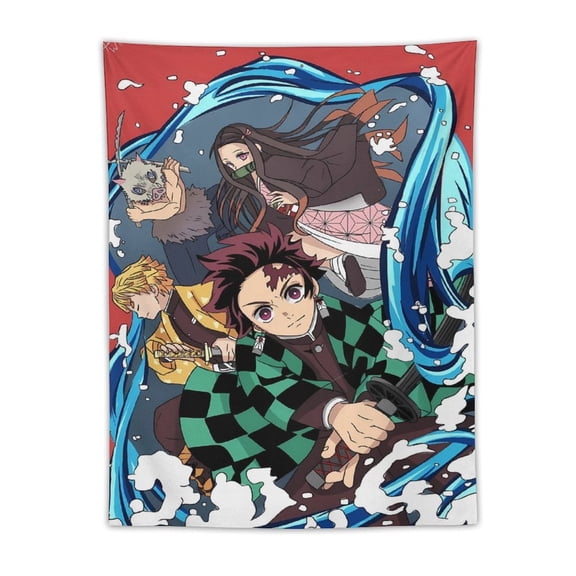 Demon-Slayer-Kimetsu-No-Yaiba Tapestry, Wall Hanging Decor, Aesthetic for Bedroom, Living Room, Dorm, Soft Fabric Home Accent 30"x40"