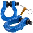 thumbnail image 1 of GearAmerica UBER Shackles with Anti-Theft Lock - 80,000 Lbs (40 T) Strength - Connect Tow Strap or Winch Line for Off-Road Recovery, Towing D-Rings and Uber Lock Security Pin - (Blue, 2 Pack), 1 of 4