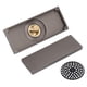 thumbnail image 4 of Desagüe de piso de cobre gris para baño, diseño moderno, desagüe de ducha rectangular de gran capacidad con rejilla, 4 of 8