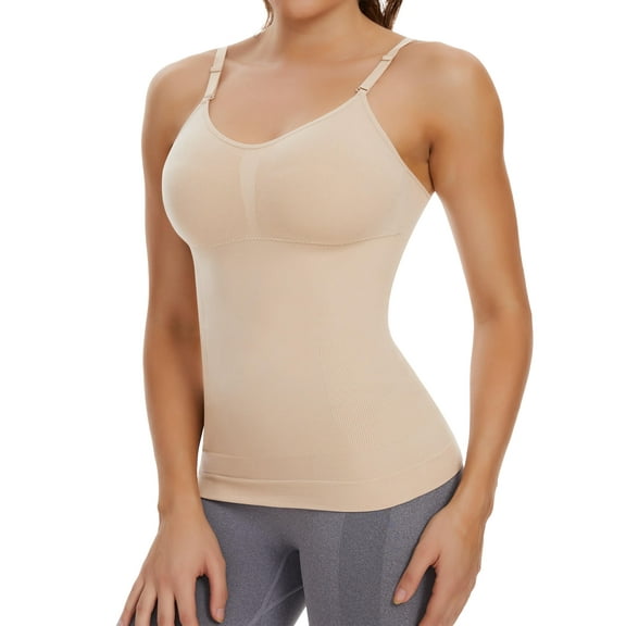 MANIFIQUE Shapewear Camisole with Built-in Pad Bra for Women Tummy Control Seamless Compression Tank Tops