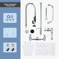 thumbnail image 6 of WOWOW Commercial Kitchen Faucet Wall Mount with Pre-Rinse Sprayer, 6 of 6