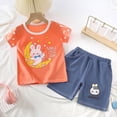 thumbnail image 2 of Gubotare Toddler Pajamas Pajamas for Toddler Baby Boys Girls Snug Fit Pajamas Short Sleeve Sleeper 18 24 Months (Orange,18-24 Months), 2 of 6