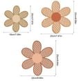 thumbnail image 5 of CIYISON Rattan Flower Wall Ornament Set of 3Pcs Wood Flower Bohemian Wall Hanging Sign Plaques Vitnage Farmhouse Home Decoration, 5 of 8