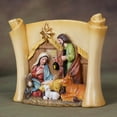 thumbnail image 3 of Dserfhy Christmas Manger Shed Statue Religious Nativity Scene Resin Stable Creche Figurine for Xmas Tabletop Decoration, 3 of 7