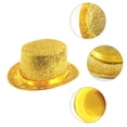 thumbnail image 2 of Modern Fedora Top Hat Victorian Age Blingbling Short Brim Top Hat Flickering Glitter Magician Hat for Holiday Stage, 2 of 8
