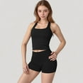 thumbnail image 6 of Women's Square Neck Active Tank Top with Built-In Bra and Racerback Design for Comfort and Movement - Small, Black, 6 of 7
