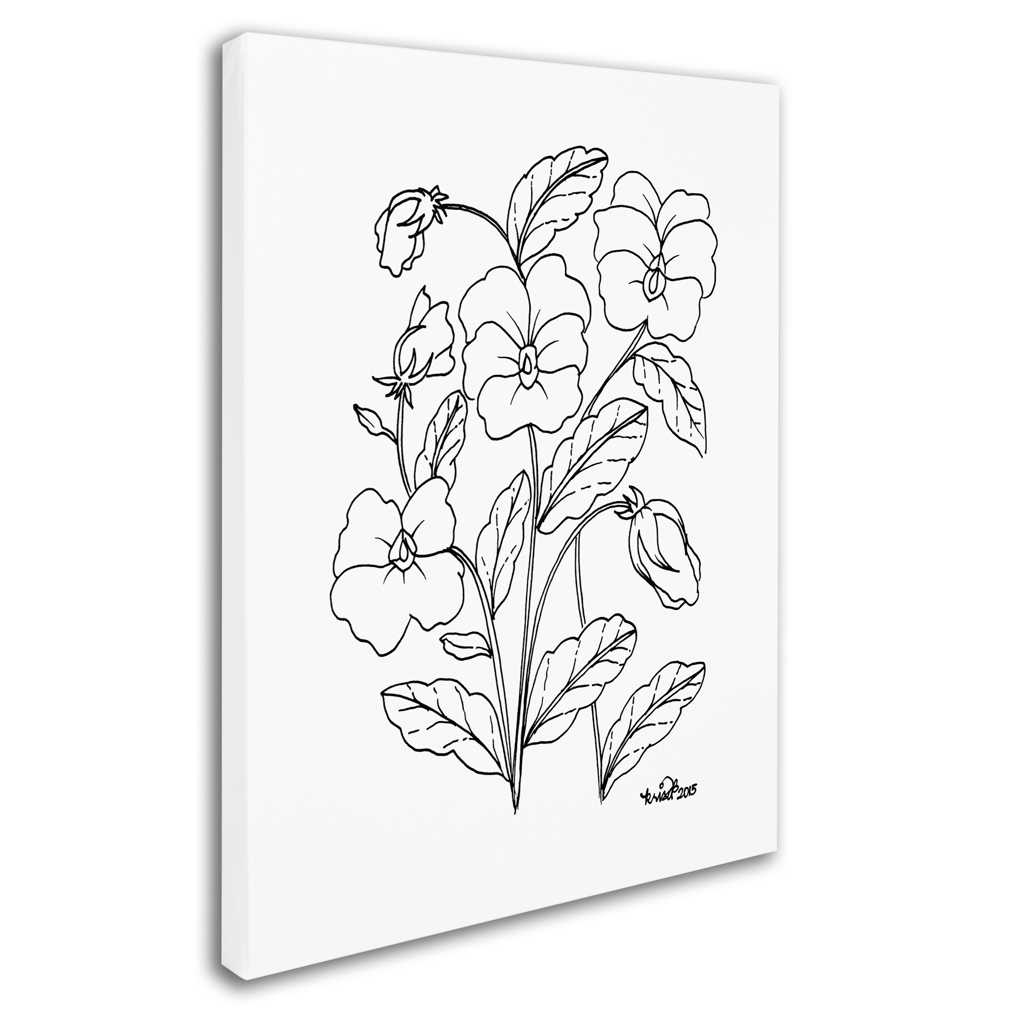 KCDoodleArt 'Simple Flower Doodle 3' Canvas Art 18 x 24