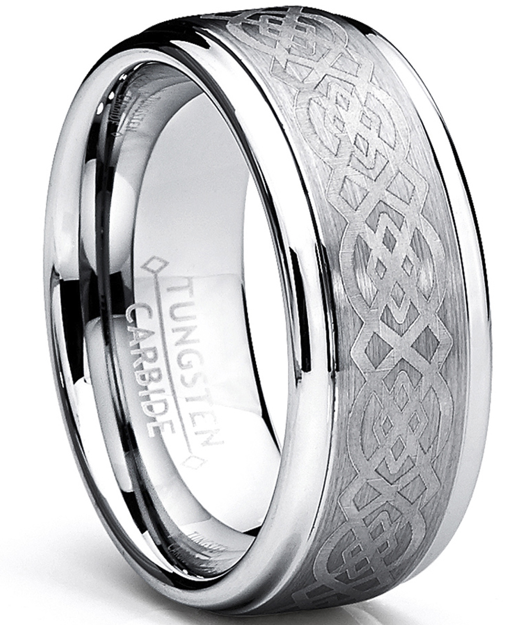 RingWright Co. Men's Tungsten Carbide Ring Celtic Design 8MM Sizes 6