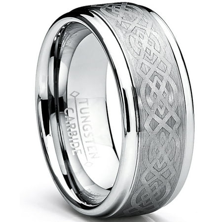 8MM Men's Tungsten Carbide Ring with Celtic Design sizes 6 to (Best Ring Design For Man)