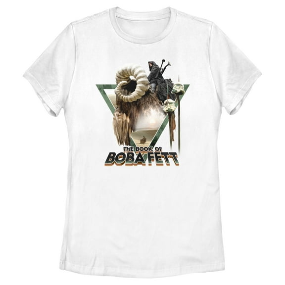Women's Star Wars: The Book of Boba Fett Bantha Ride Boba  Graphic Tee White Large