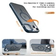 thumbnail image 6 of for iPhone 15 Back Case with Camera Stand, Compatible with Magsafe Military Grade Shockproof Protective Translucent Matte Magnetic Slim Fit Phone Case for iPhone 15, Blue, 6 of 6