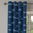 thumbnail image 3 of Ambesonne Sky Print Grommet Curtain, Night Time Pattern Stars, 50"x84", Navy Blue Pale Yellow, 3 of 5