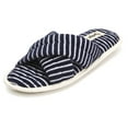thumbnail image 2 of Floopi Women's Soft Criss Cross Slide W/Quilted Terry Stitch Open Toe Slipper W/ Memory Foam, 2 of 5