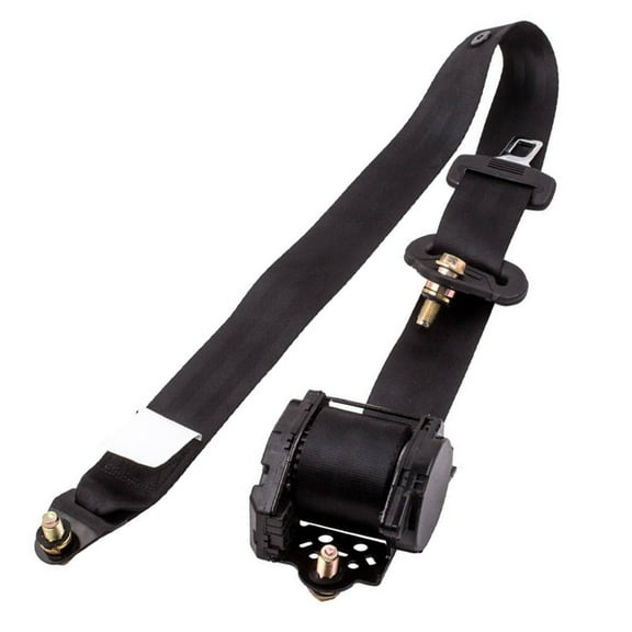 Universal 3 Point Car Safety Belt Adjustable Car Seat Belt Automatic Car Front Seat Safety Belt Strap Buckle Kit Retractable,Black