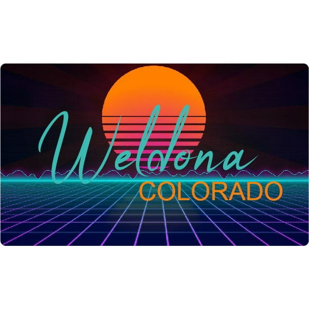 Weldona Colorado 2 X 1.25Inch Vinyl Decal Stiker Retro Neon Design