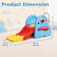thumbnail image 5 of ICEELF 5-in-1 Kids Slide for Toddlers Ages 1-3, Indoor Outdoor Baby Slide with Basketball Hoop, Golf & Baseball Set, Blue, 5 of 8