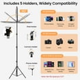 thumbnail image 4 of 18” Foldable LED Ring Light with Stand for iPhone & iPad, Dimmable 2700-6500K with LED Display, 2 USB Ports & 4 Phone/Tablet Holders – Perfect for Makeup, Tattoo, Barber, Studio & Video Recording, 4 of 7