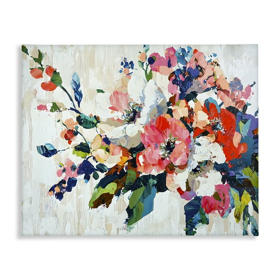 Stupell Industries Abstract Flower Blooming Branch Abstract Painting Wrapped Canvas Canvas Art Print Wall Art, 20 x 16