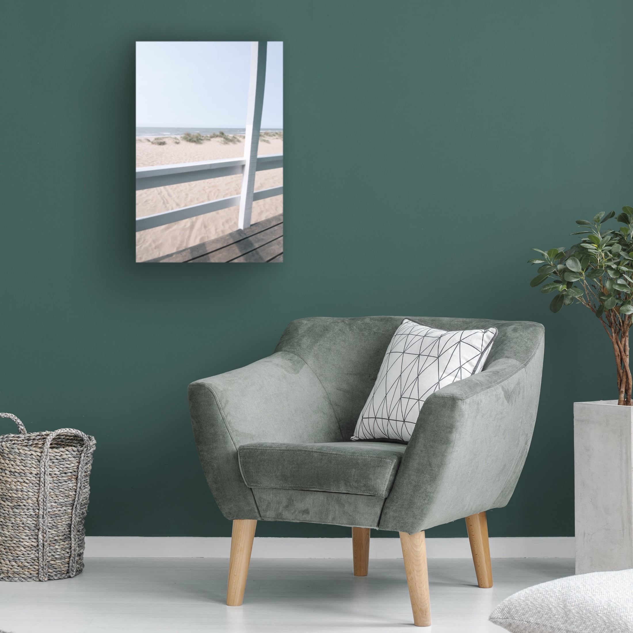 Canvas Wall Art - Tom Quartermaine 'View from Beach Hut' Wall Art for Living Room, Bedroom, or Office Décor by Trademark Fine Art - 30 x 47 Inches