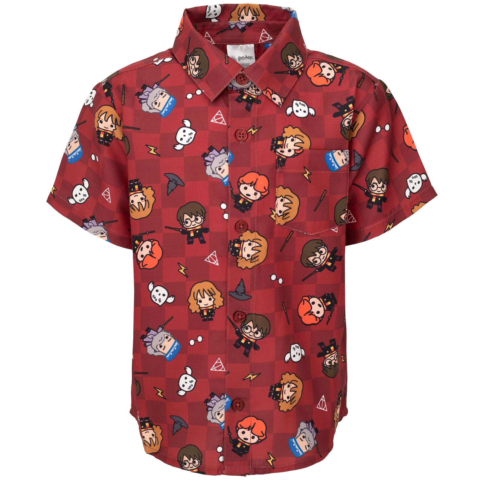 Harry Potter Hermione Hedwig Owl Ron Weasley Hawaiian Button Down Shirt