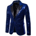 thumbnail image 1 of Men Tuxedo Suit Gentleman Dance Sequins Coat Blazer Jacket Red S, 1 of 3