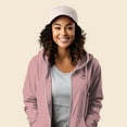 thumbnail image 4 of Dalix Smile Face Embroidered Fleece Zip Washed Hoodie Cold Fall Winter Women in Dusty Rose XS X-Small, 4 of 5