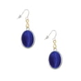 thumbnail image 2 of Delight Jewelry Silvertone Oval - Imitation Cat's Eye - Blue - Gold Tone Infinity French Earrings, 2 of 4