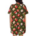 thumbnail image 6 of Fotbe red green coffee cup Print Pajama Set for Women 2 Piece Loungewear Short Sleeve Tops and Shorts Set Soft Sleepwear-XX-Large, 6 of 7