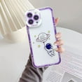 thumbnail image 3 of for iPhone 15 Pro Max Case Clear with Astronaut Design Cute Anime Cool Blue Durable Space Theme Soft TPU Shockproof Protective Aesthetic Women Girly Kids Girl's Phone Cover (Upside Down), 3 of 5