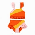 thumbnail image 4 of CAICJ98 Toddler Girl Swimsuit Summer 2 Piece Little Girls Bathing Suit Beach Girls' Color Block Bikini Swimwear (18-24 Months,Orange), 4 of 8