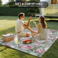 thumbnail image 4 of Vintage Spring Floral Outdoor Rug for Patio/Deck/Porch, Non-Slip Large Area Rug 6 x 9 Ft, Botanical Summer Pink Green Indoor Outdoor Rugs Washable Area Rugs, Reversible Camping Rug Carpet Runner, 4 of 8
