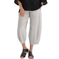 thumbnail image 1 of Sonducket Pantalones casuales de mujer de cintura elástica suelta de poliéster hechos de algodón y lino pantalones cómodos y transpirables Prendas para la parte inferior del cuerpo gris,1 m, 1 of 6