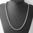 thumbnail image 3 of Silver Tone Rolo Box Chain Stainless Steel Necklace 1/2/3/4/5/7MM For Men Women, 3 of 3