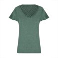 thumbnail image 4 of KyCheLot Womens Soft Tunic Shirt Casual Short Sleeve Criss Cross V Neck Blouses Plus Size T Shirts, 4 of 7