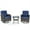 Brown/Blue, variant on Planntonneo 3 Piece Wicker Patio Furniture Sets, Outdoor Swivel Rocking Chairs Set of 2 with Rattan Side Table for Deck Porch Pool, Brown/Grey