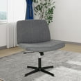 thumbnail image 7 of FDW Cross-Leg Home Office Chair - Armless Adjustable w/Wide Seat & U-Back,Grey, 7 of 7
