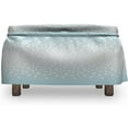 thumbnail image 2 of Abstract Ottoman Cover, Pastel Brick Wall Design, 2 Piece Slipcover Set with Ruffle Skirt for Square Round Cube Footstool Decorative Home Accent, Standard Size, Pale Blue White, by Ambesonne, 2 of 6