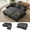 Deep Grey, variant on 82" L Shaped Sleeper Sofa Bed, Pull Out Sectional Couch with Storage Chaise/Reclining Backrest, Sectional Couches for Living Room with USB Port, Foldable Table, Cup Holder, Side Pocket, Deep Grey