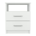 thumbnail image 5 of 2-Drawer 1-Shelf Rectangle Nightstand White Night Stand Bedside Table Bedroom Side Table Furniture, 5 of 8