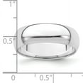 thumbnail image 2 of Bague en Argent Sterling 925 Demi-Ronde 6 mm Taille 4 Mariage Classique à Dôme, 2 of 6