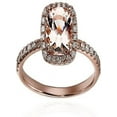 thumbnail image 2 of Limited Time Sale: 1.25 Carat Peach Pink Morganite and Diamond Engagement Ring in 10k Rose Gold, 2 of 2