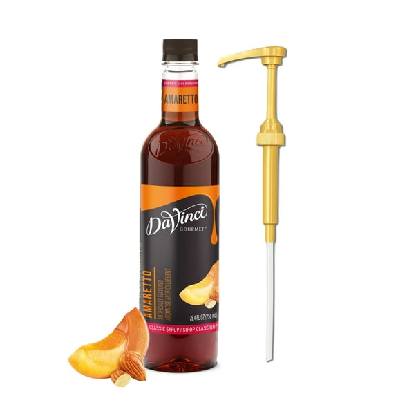 DaVinci Gourmet Amaretto Classic Syrup, 25.4 fl oz   Gold Pump