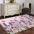 thumbnail image 3 of Watercolor Floral Area Rugs 2.7'x5', Washable Small Throw Rugs for Kitchen Bedroom, Spring Lavender Daisy Butterflies Pink Indoor Outdoor Rug Non-Slip Low Pile Carpet Runner Reversible Floor Mats, 3 of 8